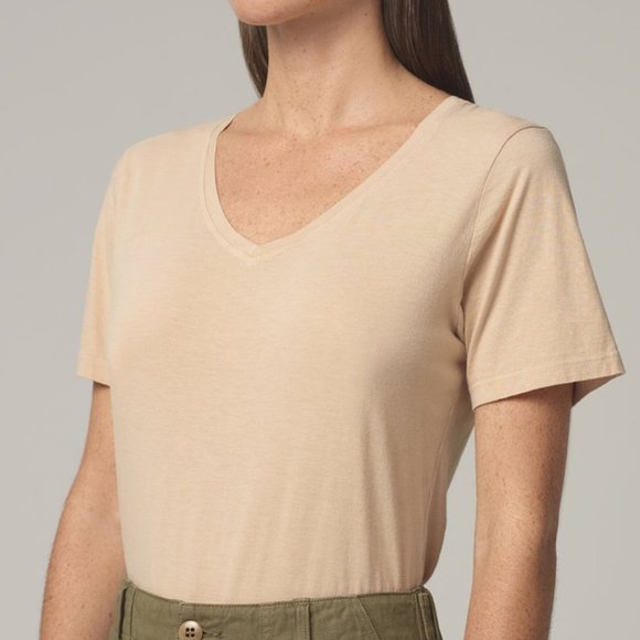 CITIZENS OF HUMANITY Melany V-Neck Bodysuit in Sand - Picture 2 of 2